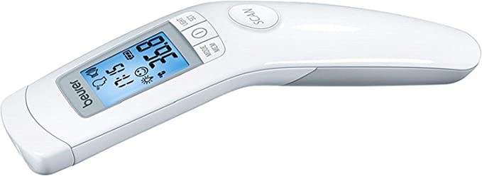 Beurer FT 90 Thermometer / Non-Contact Digital Infrared Thermometer / Baby Thermometer / Suitable for Adults and Children / Digital Display / With Battery